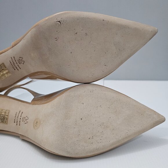 Stuart Weitzman Stuart Power 75 Heel Slingback Pointed Toe Tan Leather Size 12 - Picture 12 of 14
